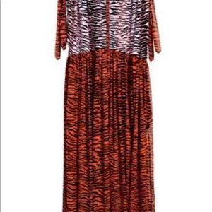 Kenzo x H&M Red & Pink Zebra Casual Maxi Dress